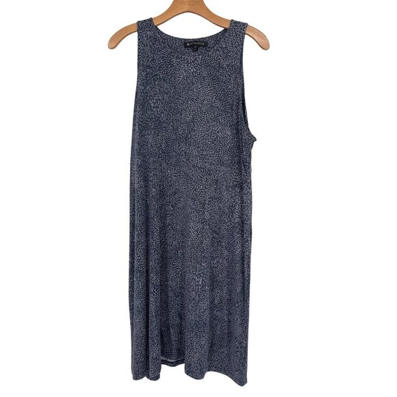 Athleta Santorini High Neck Dress Navy Print knit sleeveless womens size XL - Picture 2 of 5